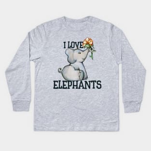 I love elephants Kids Long Sleeve T-Shirt